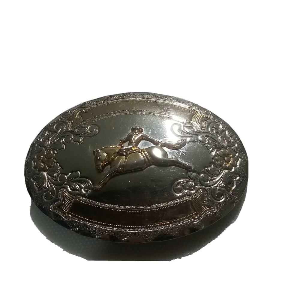 Vintage Cowboy Riding Horse Belt Buckle